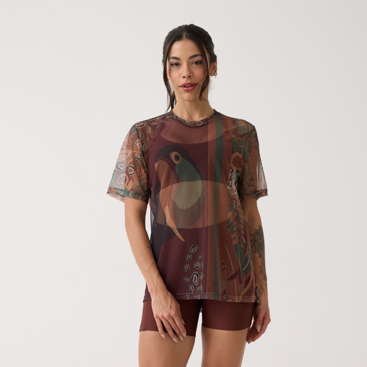 Camisão de Tule Estampado - Terra Nativa