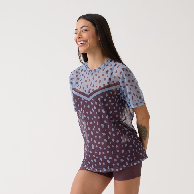 Camisão De Tule Estampado - Polka Dot