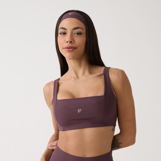 Top Camiseta Decote Quadrado - Ameixa