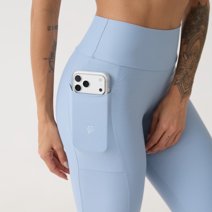 Legging Bolso Unilateral - Azul Névoa