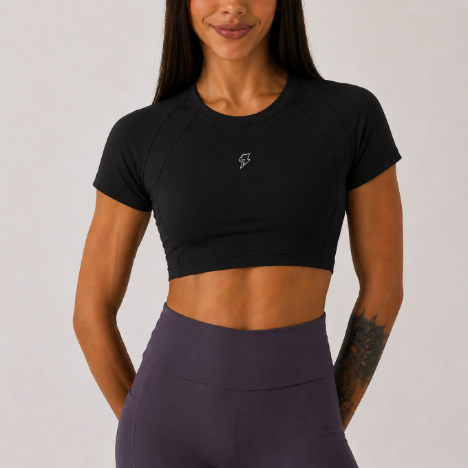 Cropped Raglan Anatômico - Preto