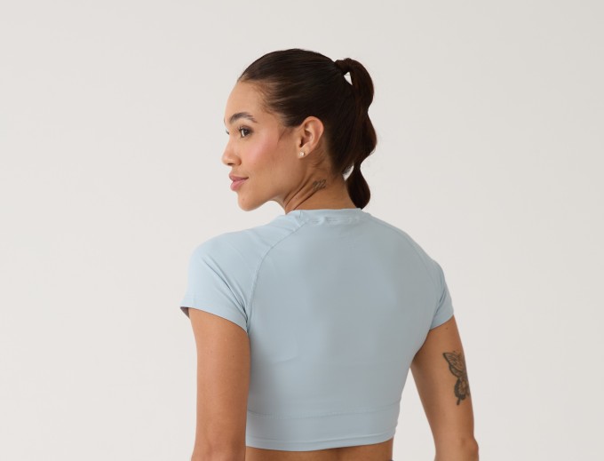 Cropped Raglan Anatômico - Azul Gelo
