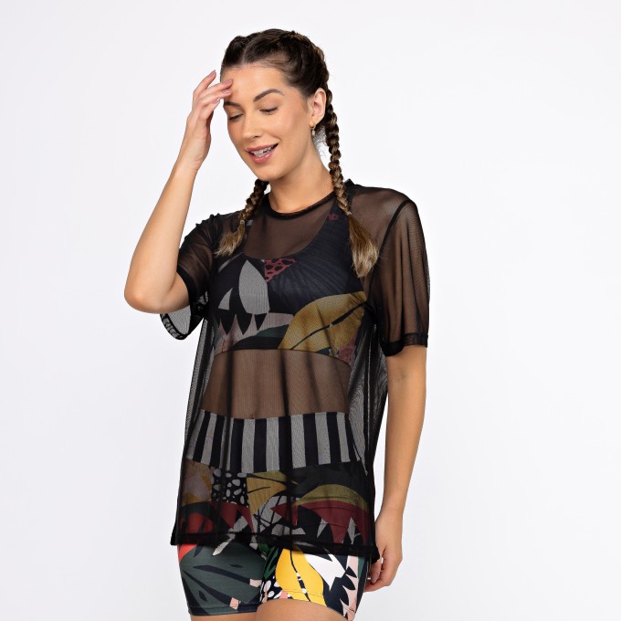 Camisão de Tule - Preto