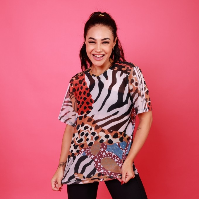 Camisão de Tule Estampado - Feras