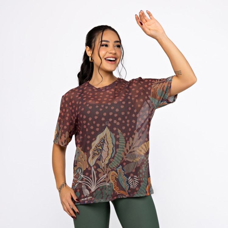 Camisão de Tule Estampado - Choco Forest