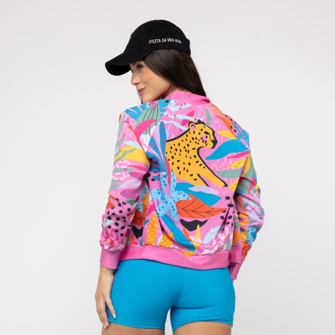 Jaqueta Bomber Estampada - Onça Pop