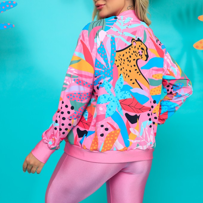 Jaqueta Bomber Estampada  - Onça Pop