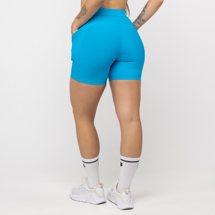Short Alongado com Bolso e Cós de Elástico - Azul Malibu