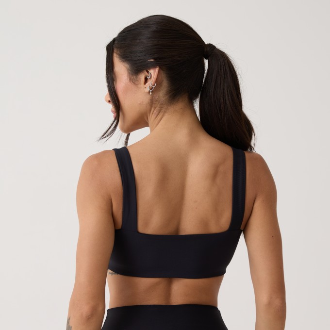 Top Camiseta Decote Quadrado - Preto