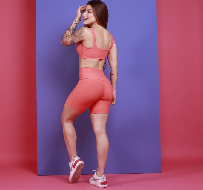 Bermuda Com Bolso - coral