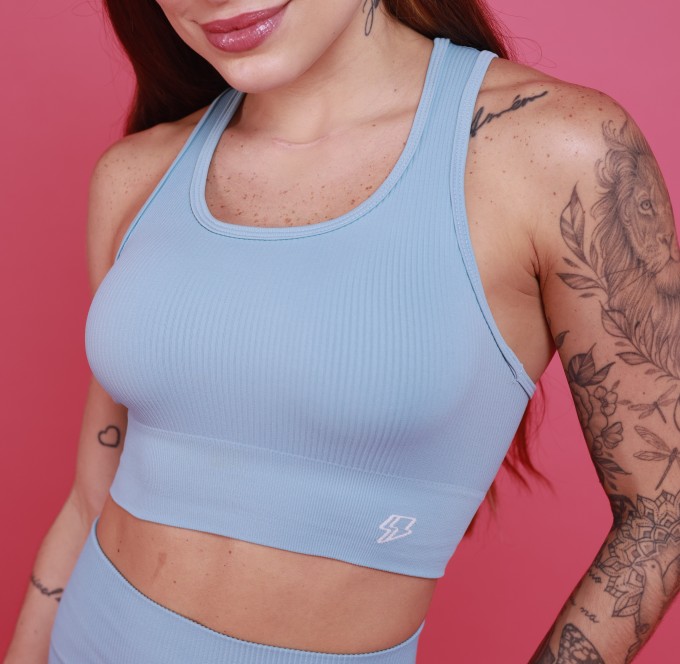 Top Nadador Seamless - Azul Calma
