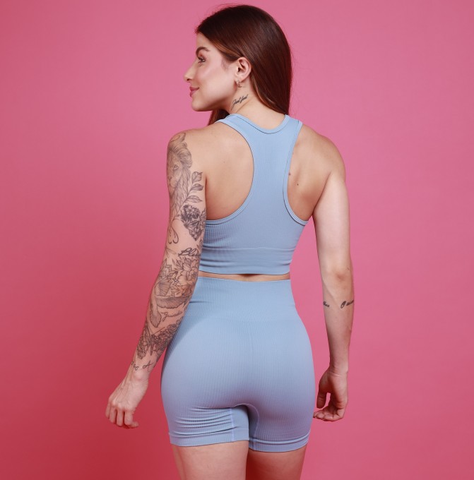 Top Nadador Seamless - Azul Calma