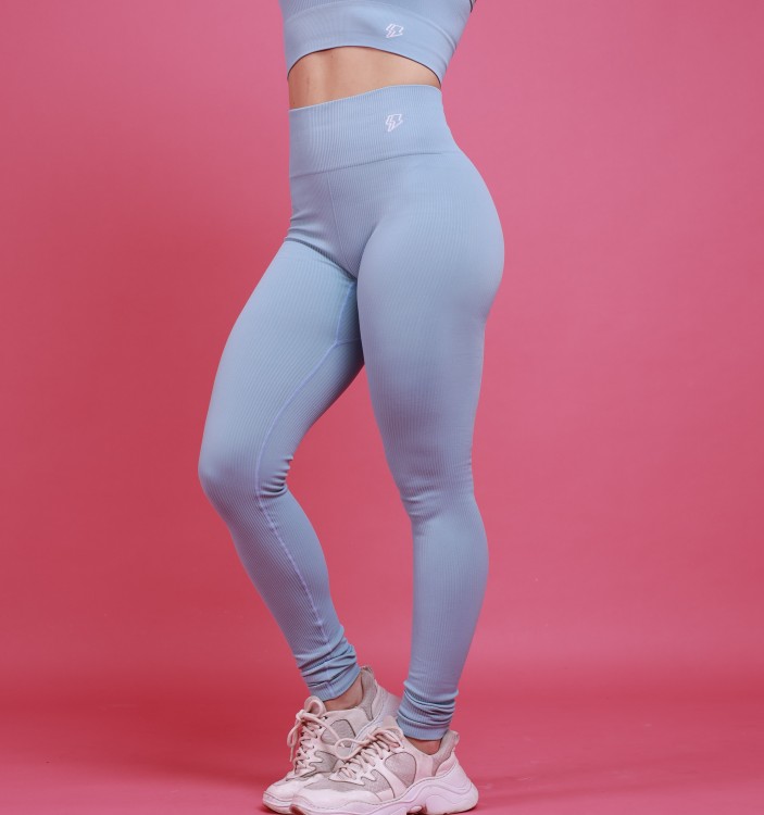 Legging Básica Seamless - Azul Calma