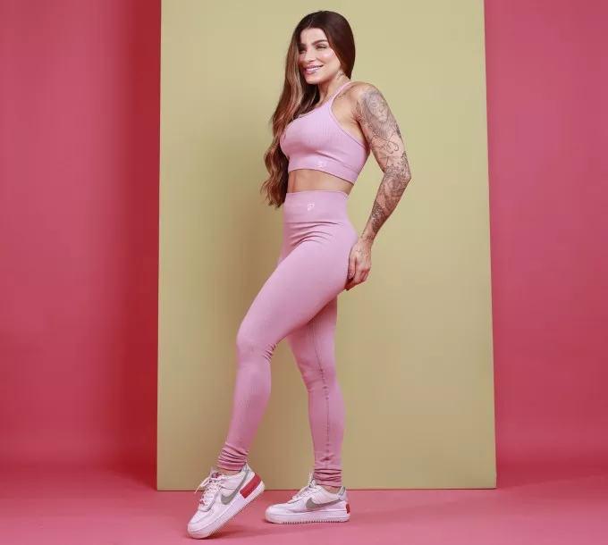 Legging Básica Seamless - Rosa Cárdio