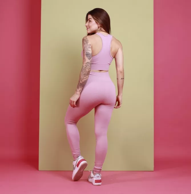 Legging Básica Seamless - Rosa Cárdio