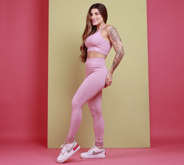 Legging Básica Seamless - Rosa Cárdio