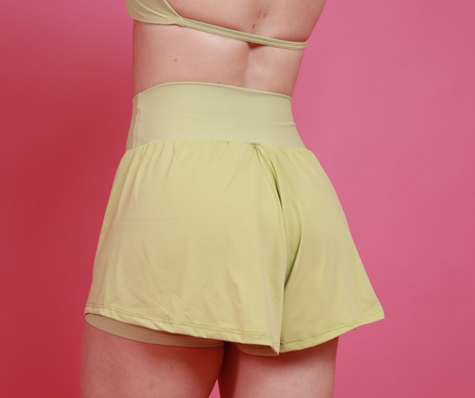 Short Duplo Liso - Pistache
