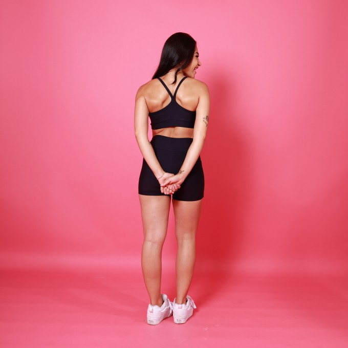 Conjunto Short & Topinho Alcinha Nadador - Preto