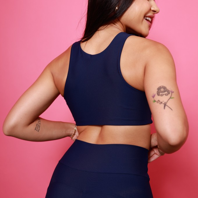 Top Cropped Move - Azul Marinho