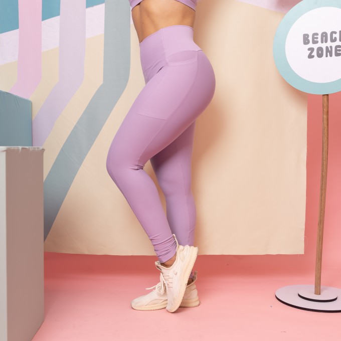 Legging Cós Infinito Com Bolso - Lavanda