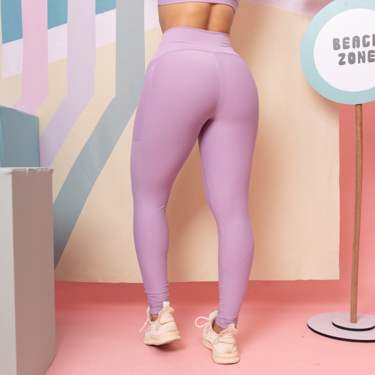 Legging Cós Infinito Com Bolso - Lavanda