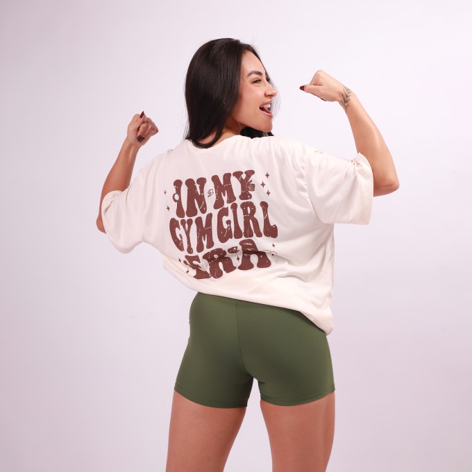 T-shirt Oversized Sport Gym Girl - Capuccino