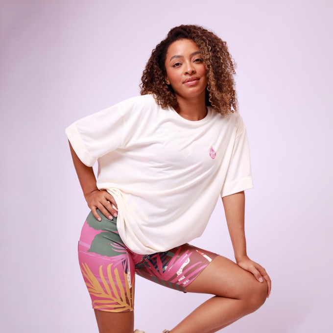 T-shirt Oversized Sport Have Fun - Rosa Chá