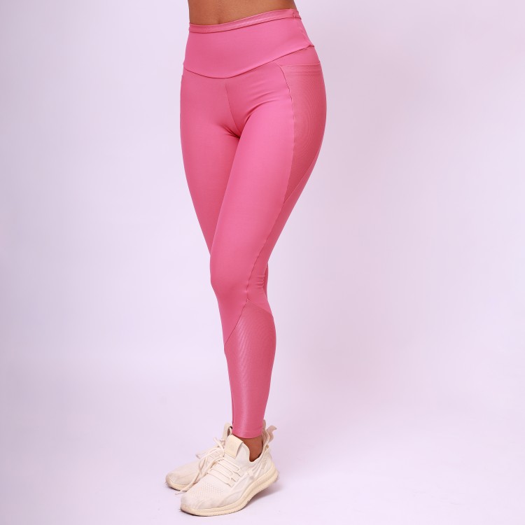 Legging Com Bolso Recorte - Rosa Chá