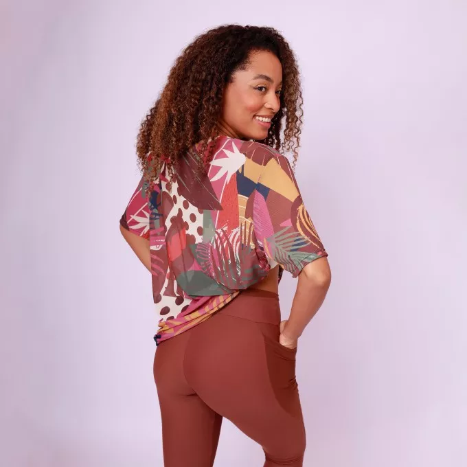 Camisão de Tule Estampado - Patch Forest