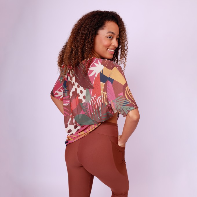 Camisão de Tule Estampado - Patch Forest