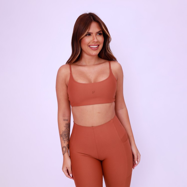 Top Alcinha Dupla Face - Chocolate & Doce de Leite
