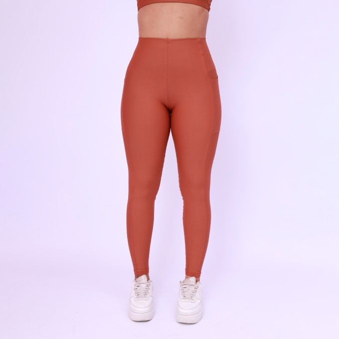Legging Cós Infinito Com Bolso - Chocolate