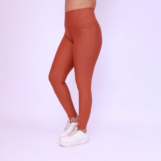 Legging Cós Infinito Com Bolso - Chocolate