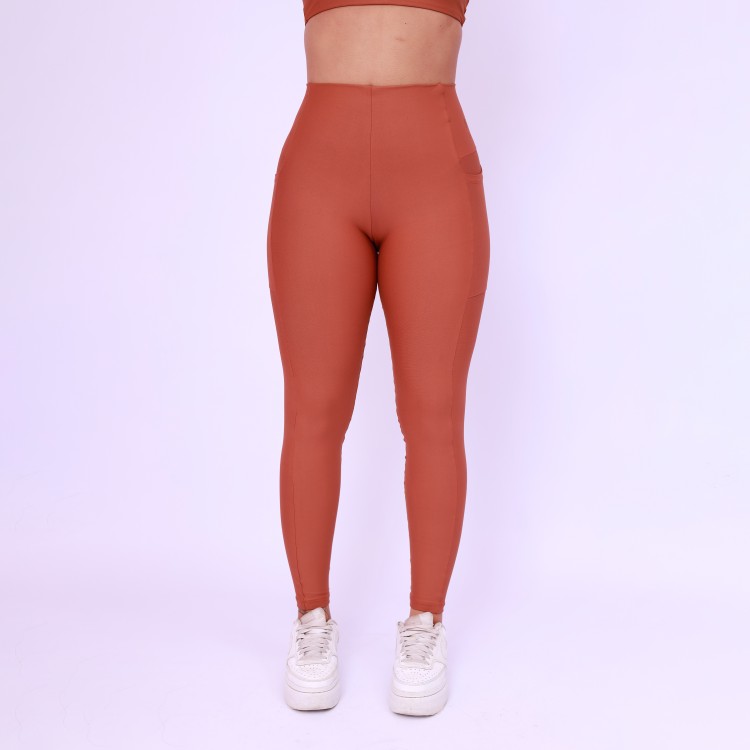 Legging Cós Infinito Com Bolso - Chocolate