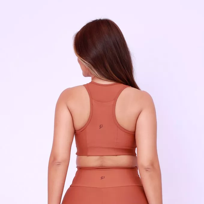 Top Nadador Bolso Running - Chocolate