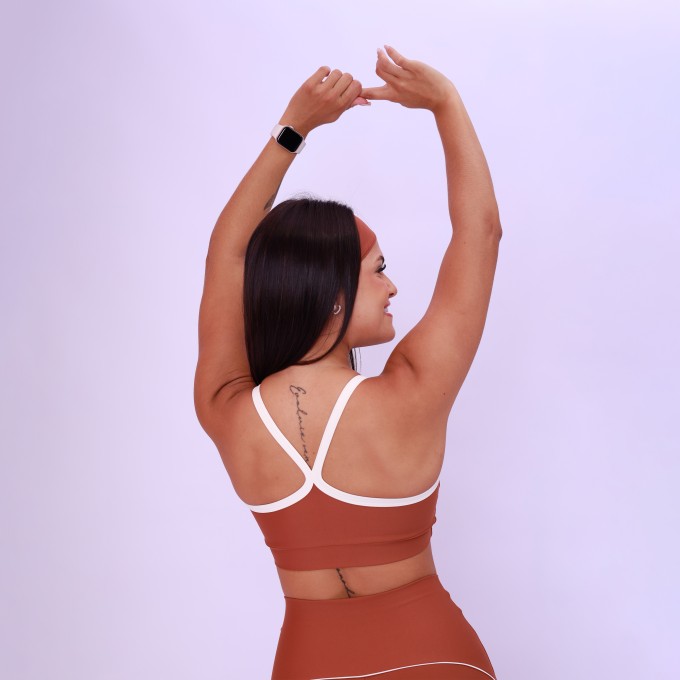 Top Alcinha Nadador Bicolor - Chocolate & Off White