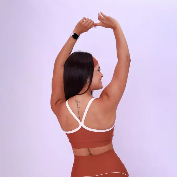 Top Alcinha Nadador Bicolor - Chocolate & Off White