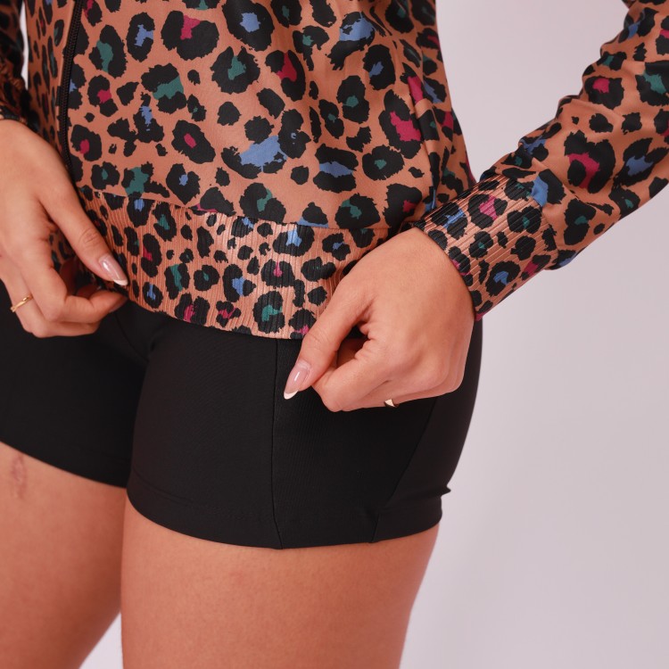 Jaqueta Básica Estampada - Onça Color