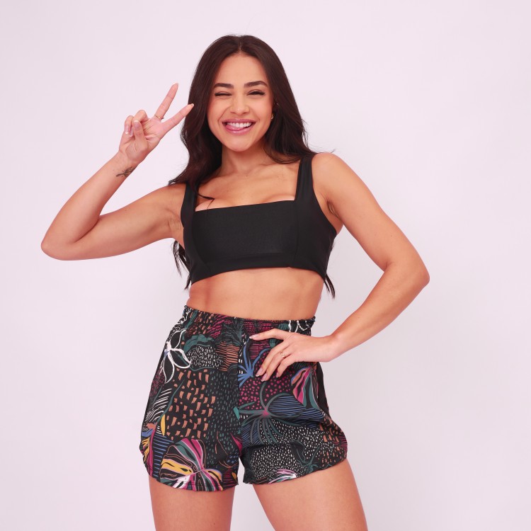 Short Hi Tech Estampado Recorte Lateral - Inverno Tropical