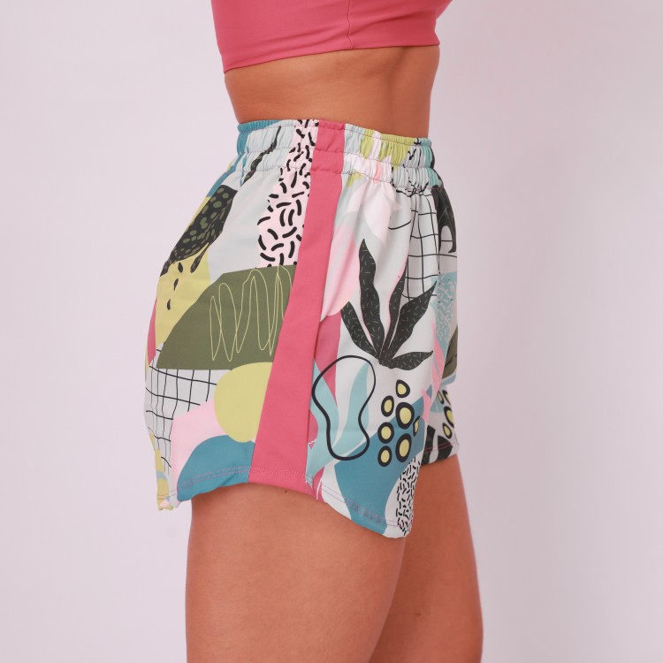 Short Hi Tech Estampado Recorte Lateral - Organic