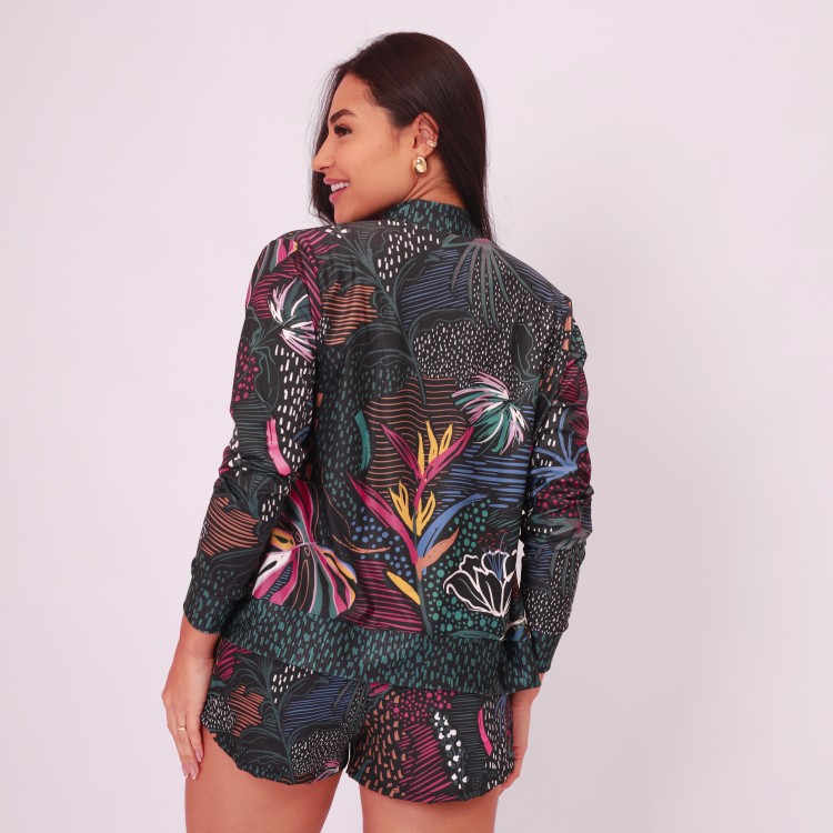 Jaqueta Básica Estampada - Inverno Tropical