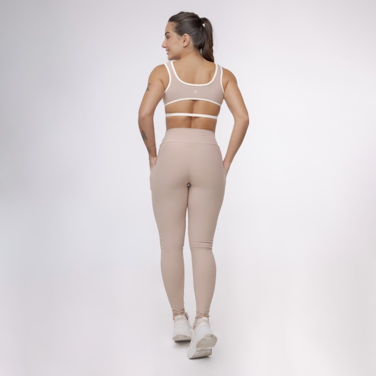 Legging Básica com Bolso - Café com Leite