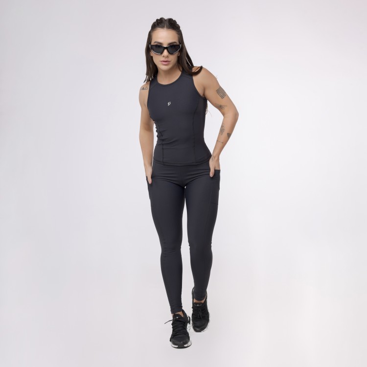 Legging Básica com Bolso - Preto