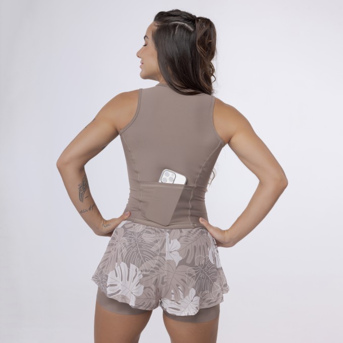 Regata Perfomance Pocket - Marrom Trufa