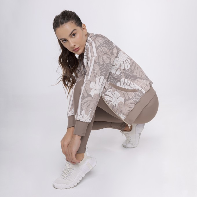 Jaqueta Bomber High Tech Estampada - Costela Nude