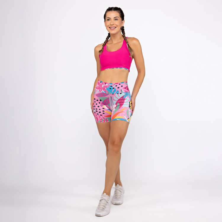 Conjunto Top Nadador Dupla Face & Short Alongado - Onça Pop
