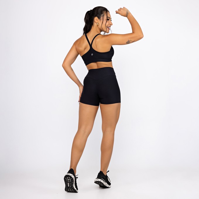 Conjunto Top Alcinha & Short Shape - Preto