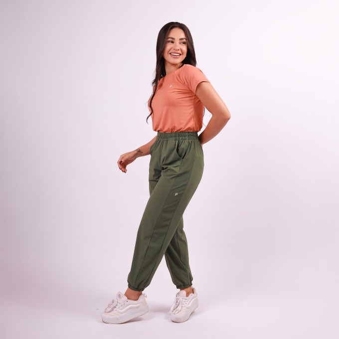 Calça Jogger Bolso Tech Fit - Verde Oliva