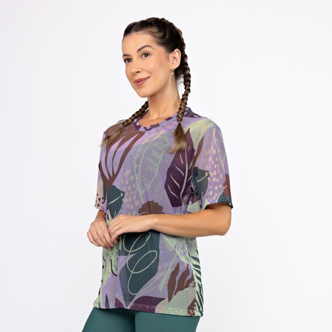 Camisão de Tule Estampado - Liberty Leafs