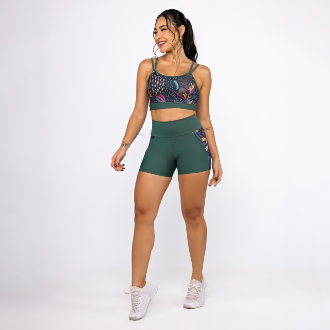 Conjunto Top Straps & Short Side Fit - Inverno Tropical